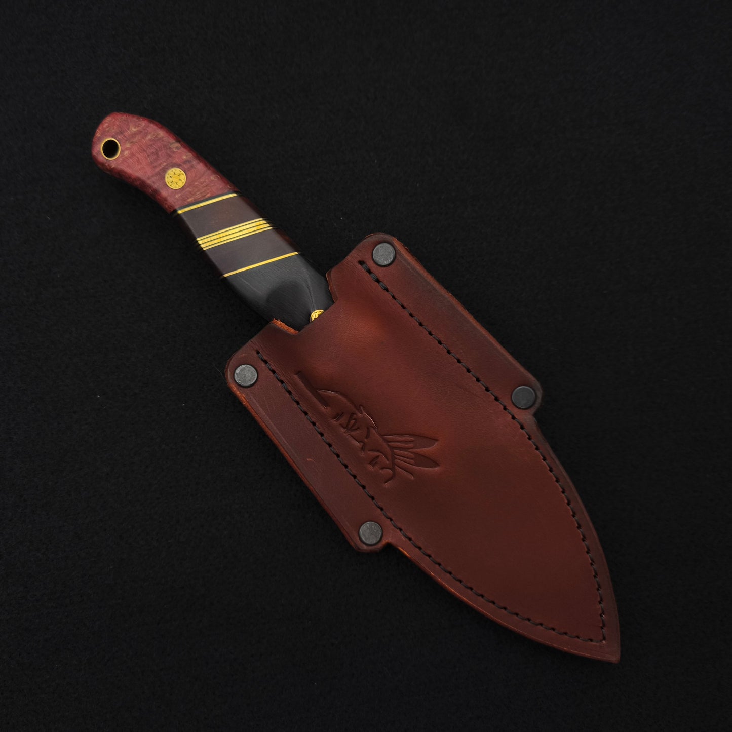 Half Face Blades Crow Scalper African Blackwood, Dyed Maple, MAGNACUT 4