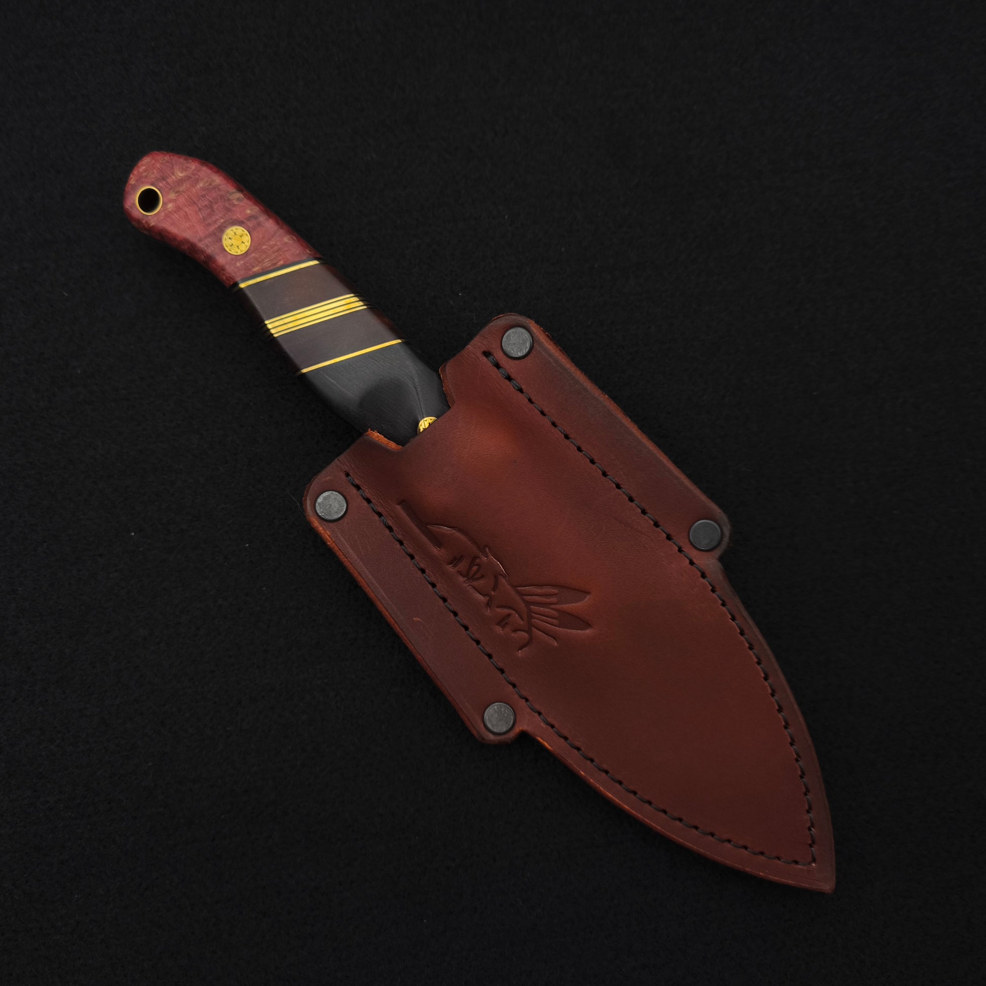 Half Face Blades Crow Scalper African Blackwood, Dyed Maple, MAGNACUT 4
