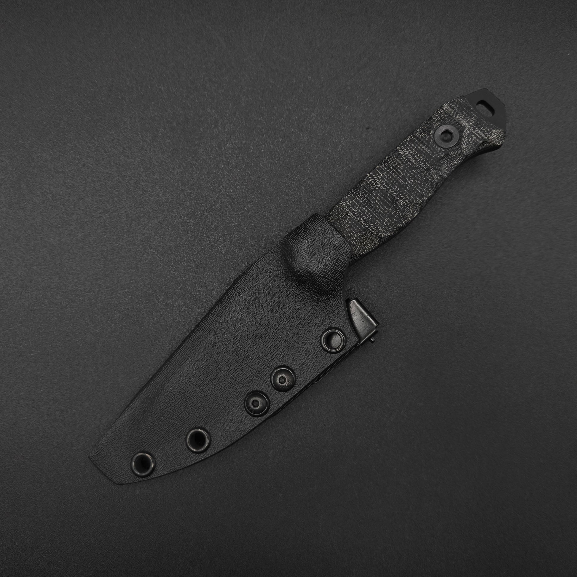 Half Face Blades Field Knife Jr Black Canvas Micarta, Armor Black 3