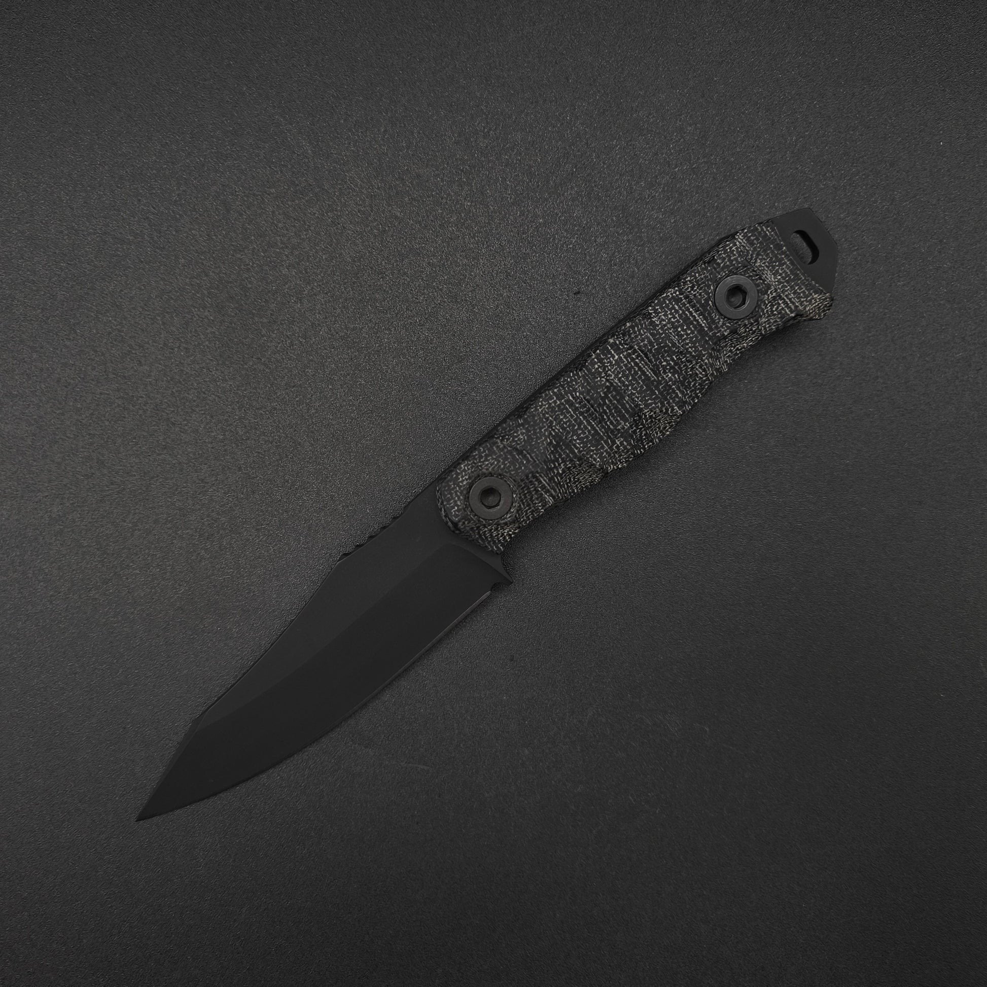 Half Face Blades Field Knife Jr Black Canvas Micarta, Armor Black 2