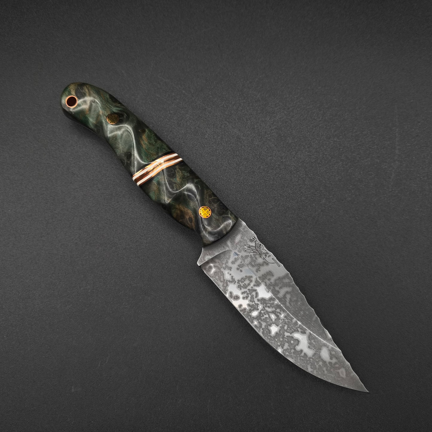 Half Face Blades Crow Jr Dyed Redwood, Black & Ivory G10 1