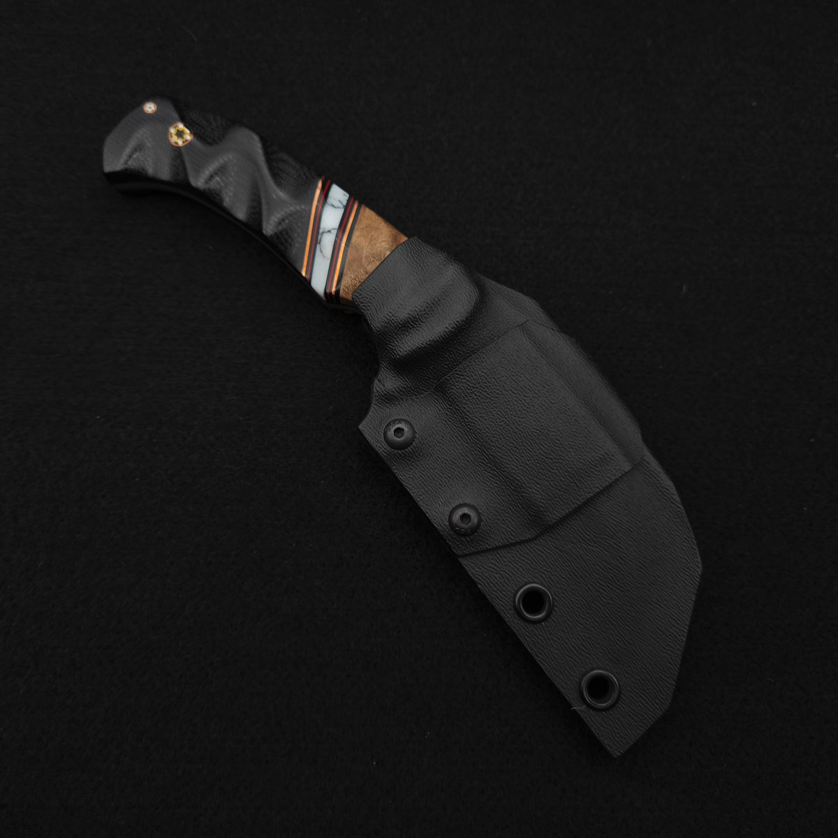 Half Face Blades Vulture Maple, Black Canvas Micarta, Mosaic Pins