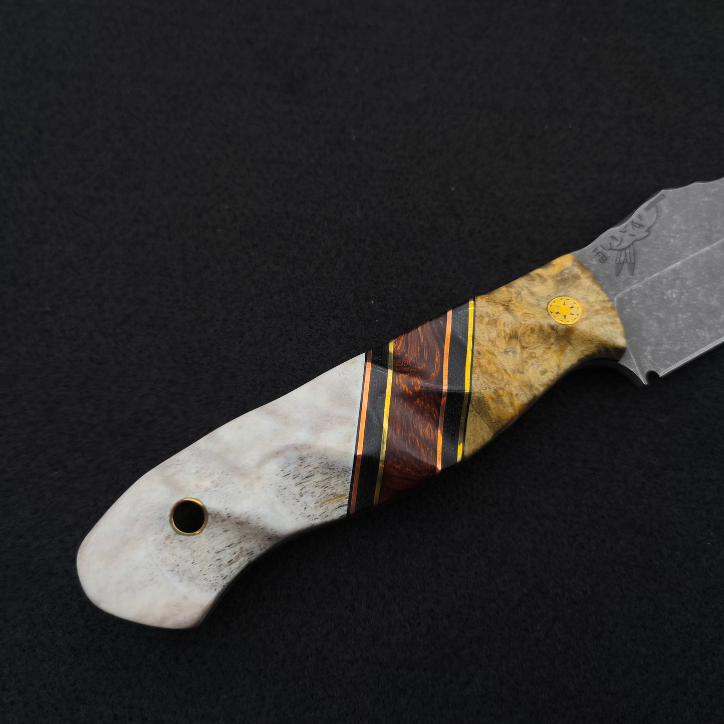 Half Face Blades Field Knife Buckeye, Elk Antler 3