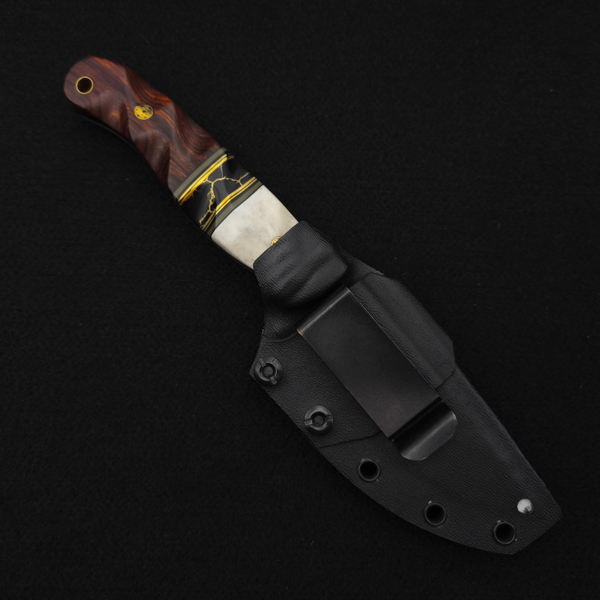 Half Face Blades Crow Jr Elk Antler, Black G10, Desert Ironwood