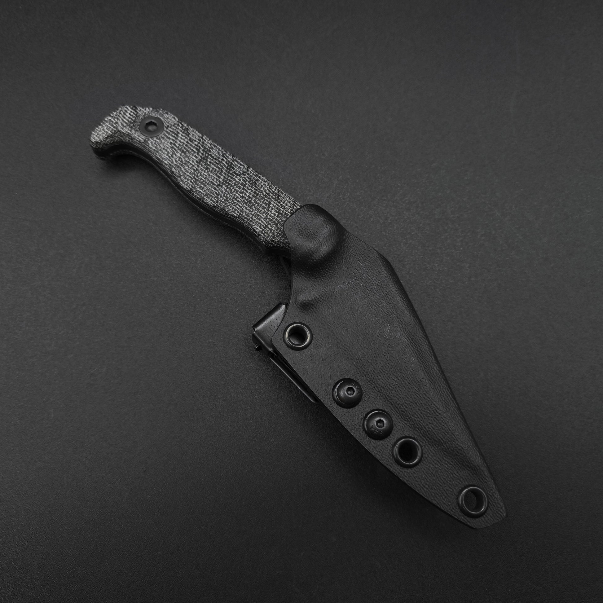 Half Face Blades Custom EDC Black Canvas Micarta 3
