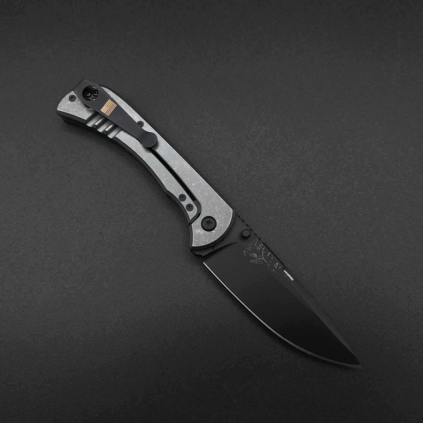 Half Face Blades Cav Folder Black G10, Armor black Cerakote Blade 1