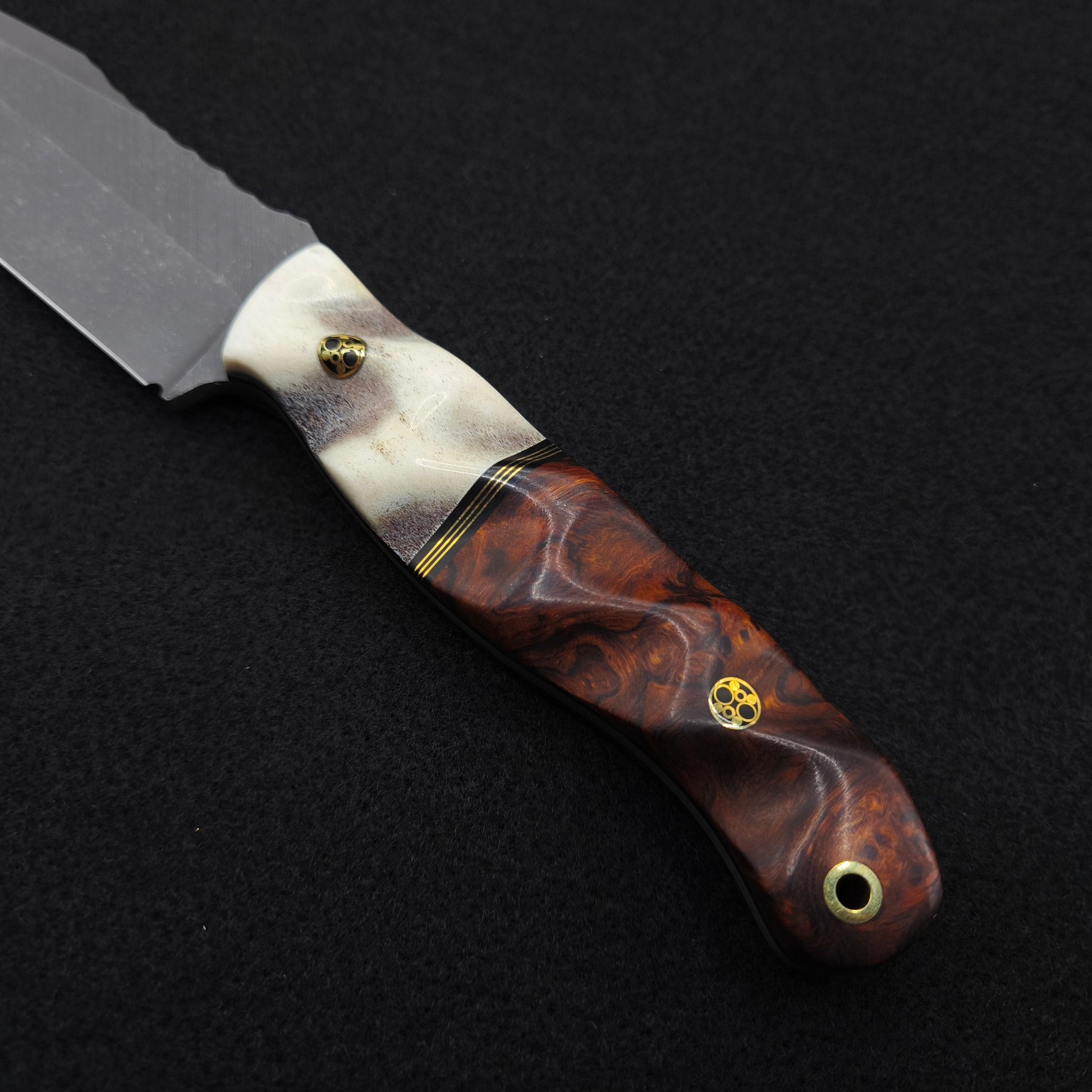 Half Face Blades Crow Scout Drop Point, CO Elk Antler, Desert Ironwood 4