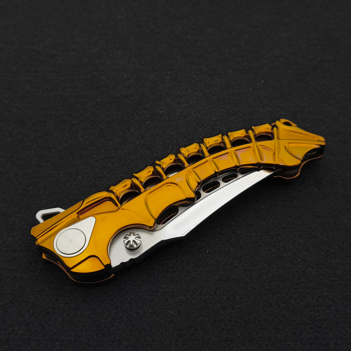 ADV Scavenger Gen 2, Integral Titanium Handle, Gold and Mirror finish, M390 5