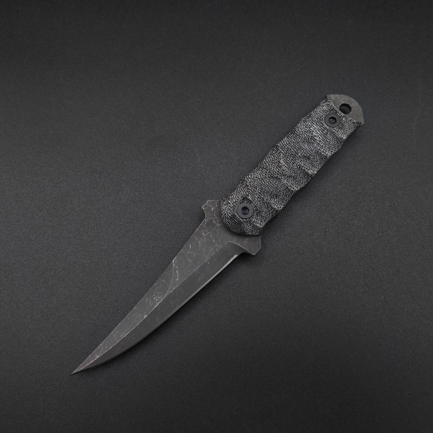 Half Face Blades Combat Filet Black Canvas Micarta 2