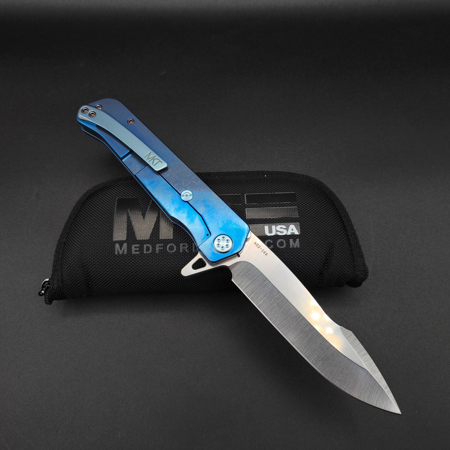 Medford Gigantes, Tumbled 3V, Blue anodized