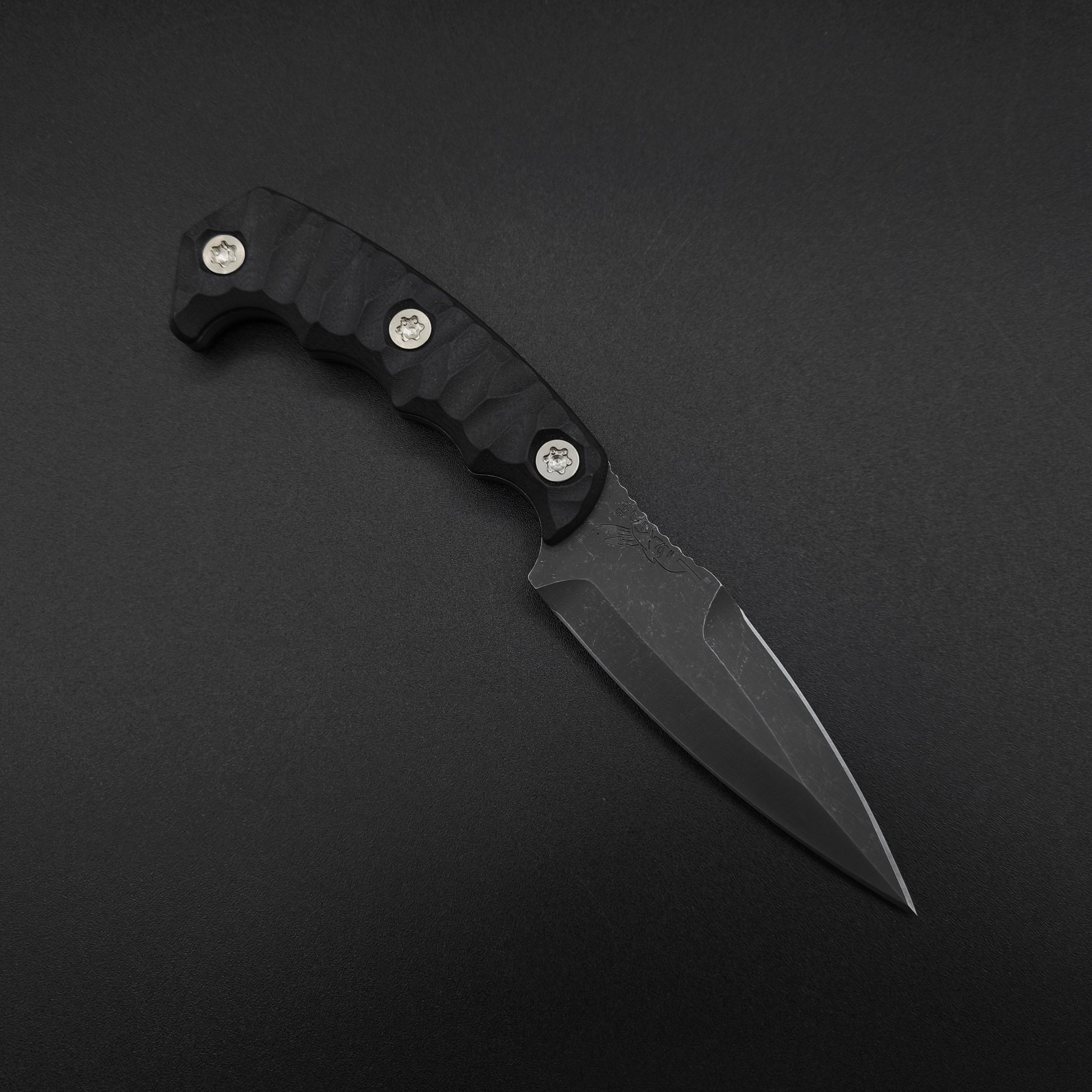 Half Face Blades HUMINT 4" Black G10, stonewashed 1