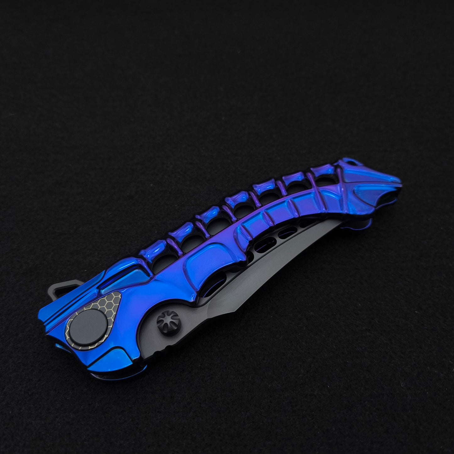 ADV Scavenger Gen 2, Integral Titanium Handle, Blue anodized, black M390 4