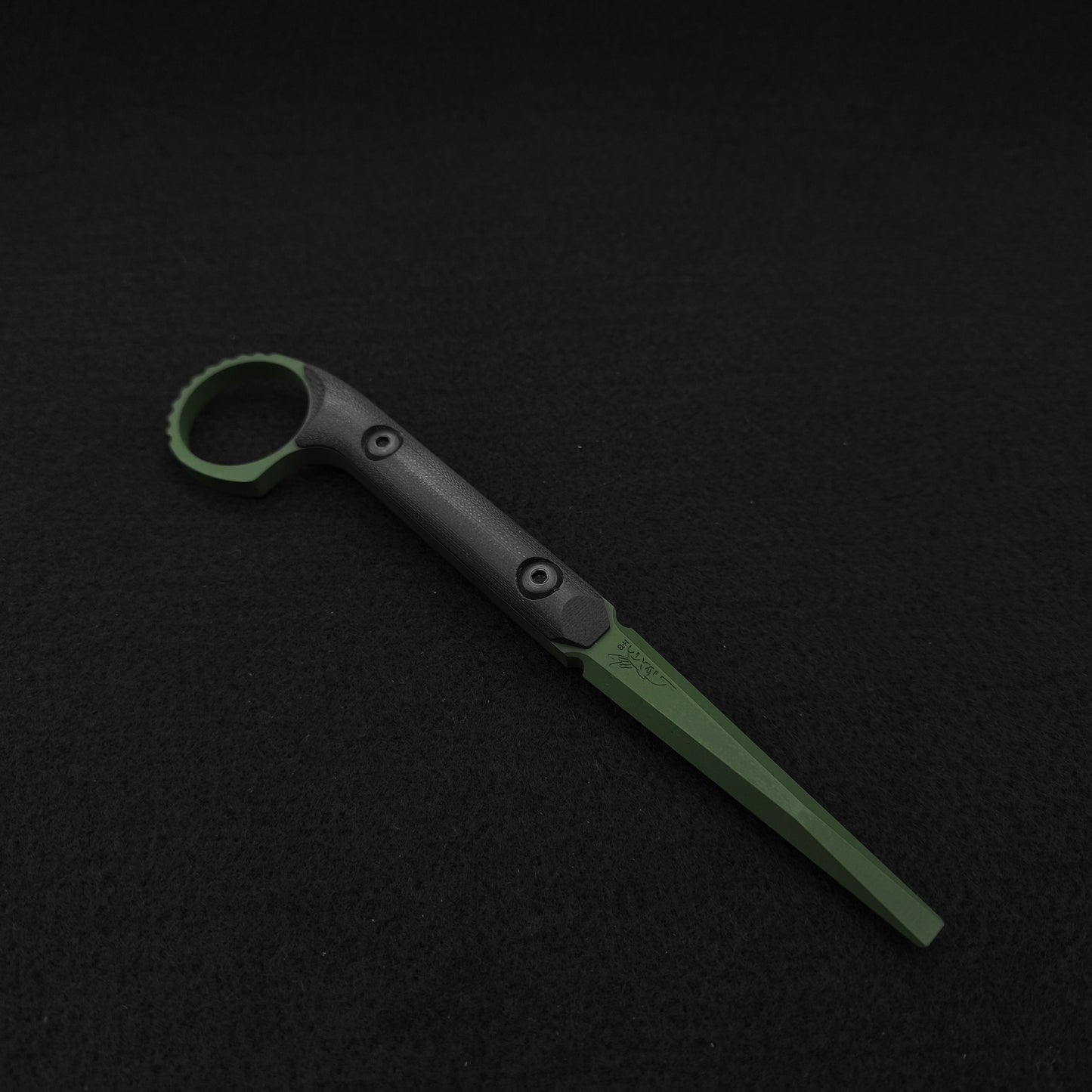 Half Face Blades Ring Flathead Tool Black G10, Highland Green Cerakote 1