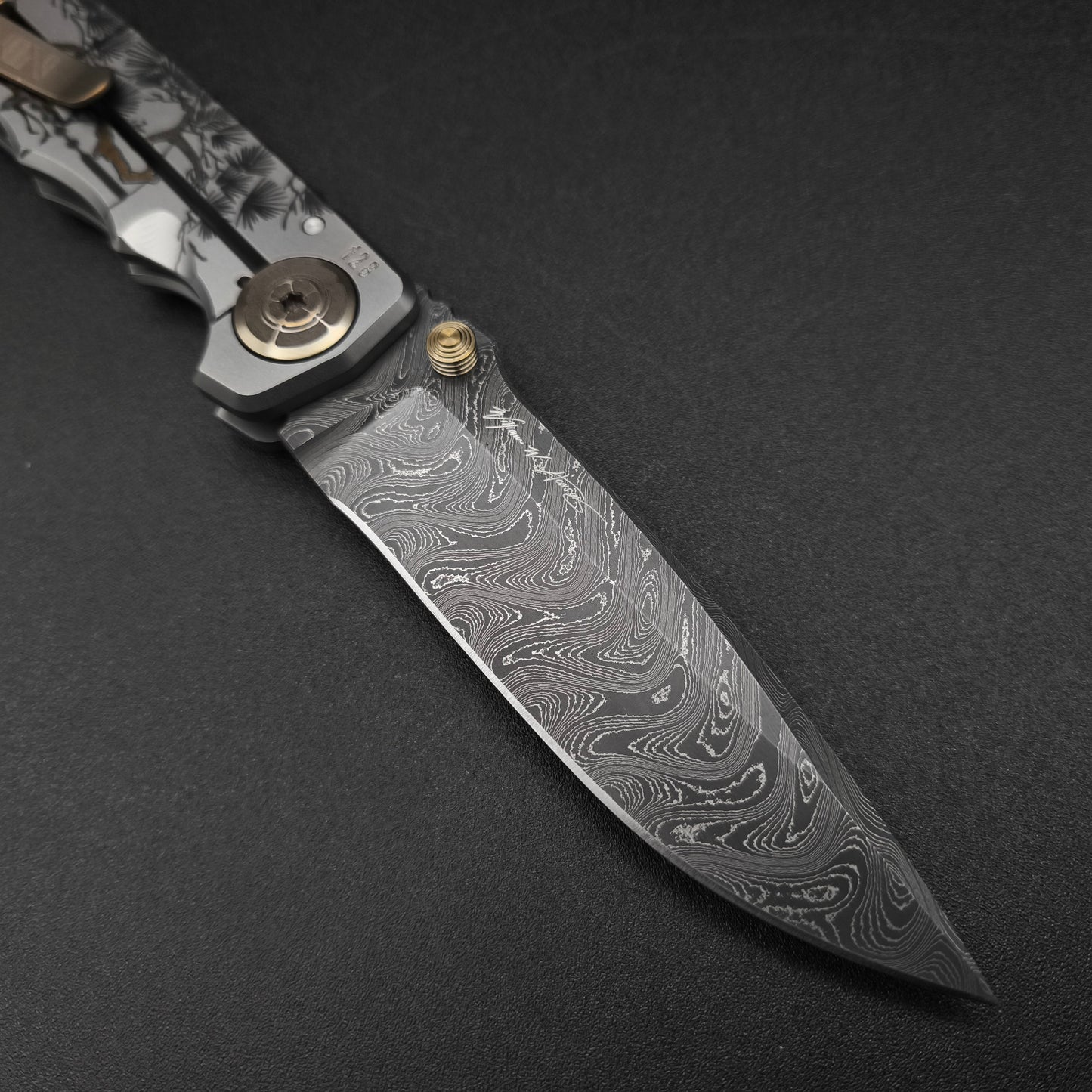 Spartan Blades Harsey Folder SF5 Custom Chad Nichols Damascus Ronin Longgunner