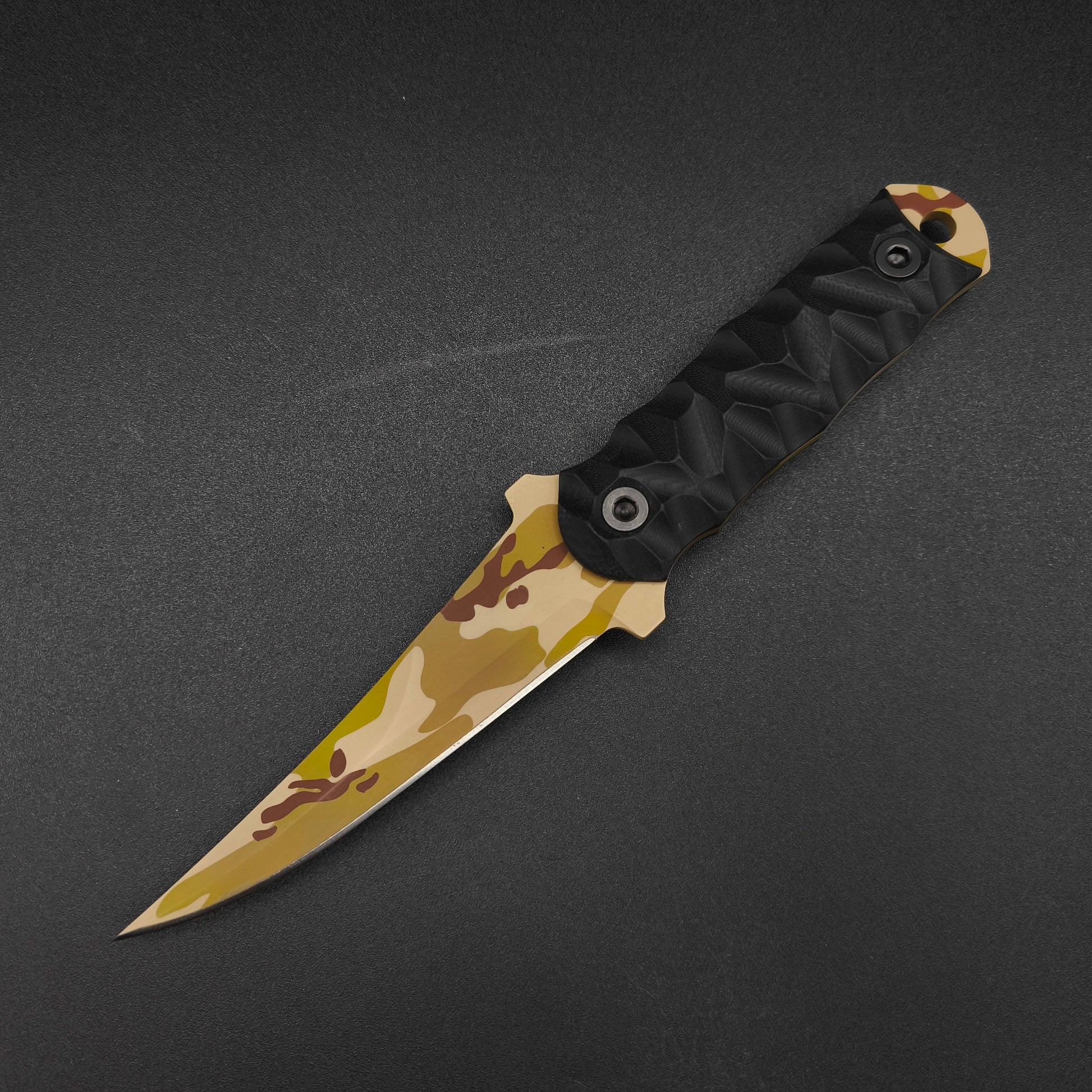 Half Face Blades Combat Filet Black G10, Arid Cerakote 2