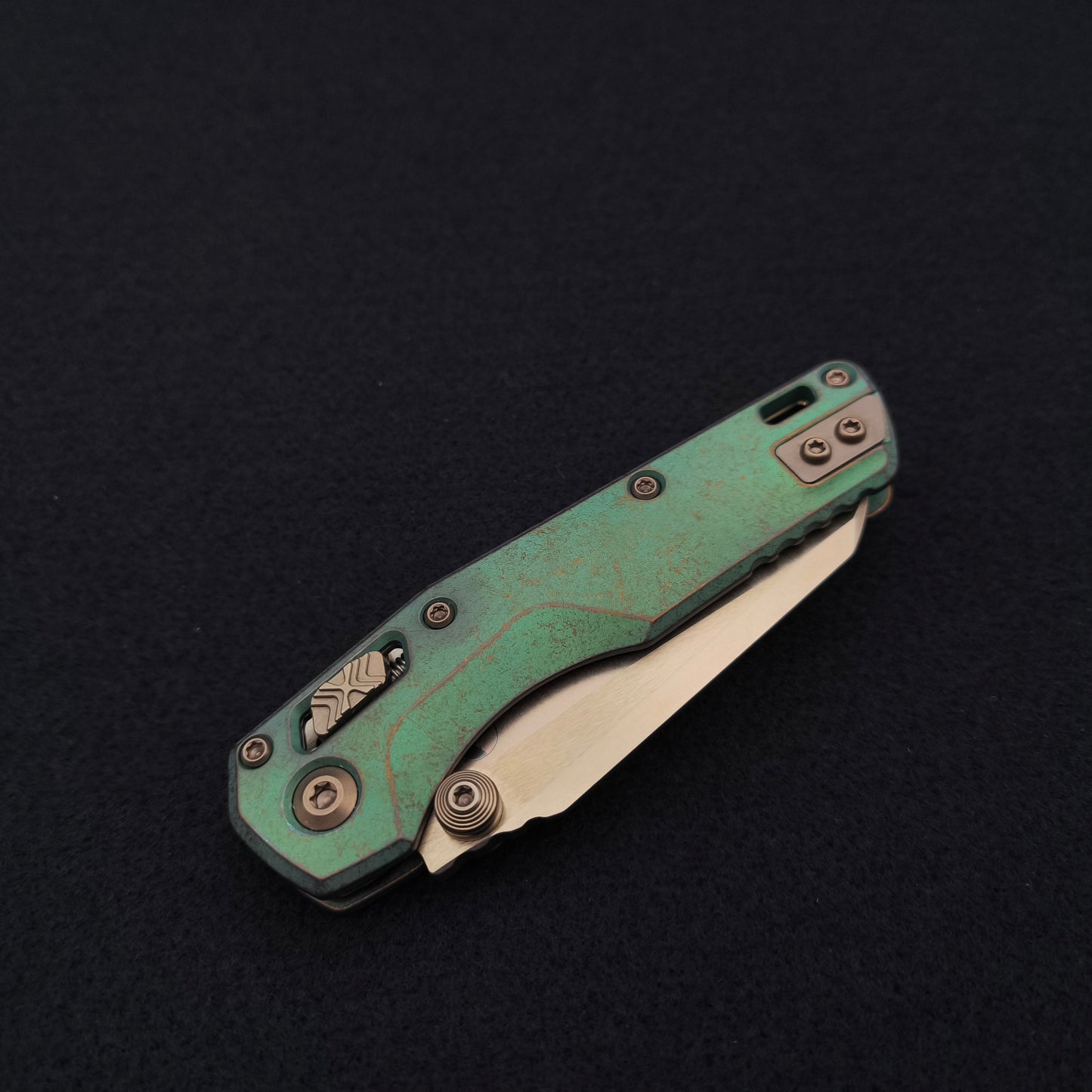 Microtech MSI Mini Bronzed Stonewash Antique Green Marfione Select