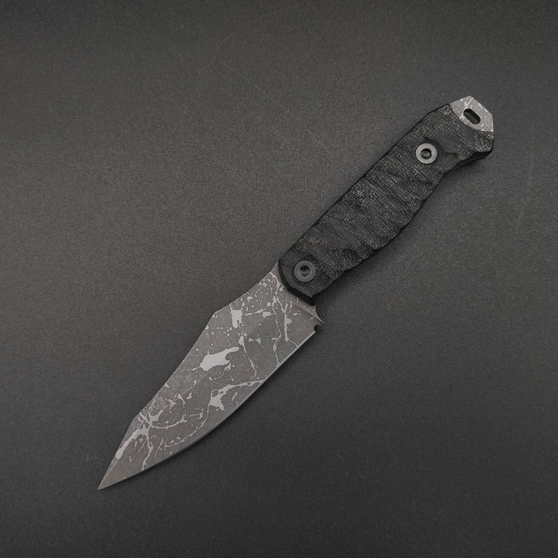Half Face Blades Field Knife Black Canvas Micarta 2