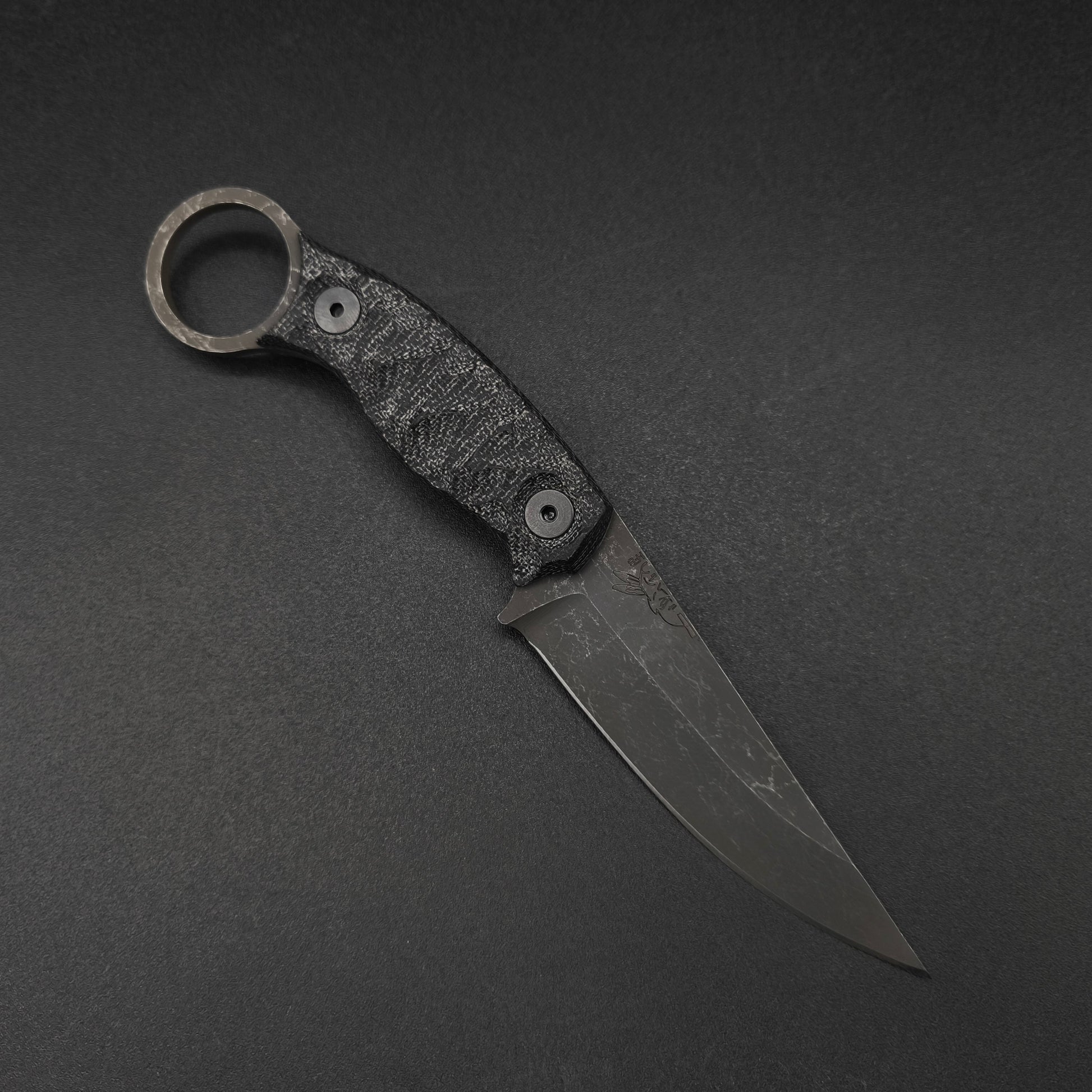 Half Face Blades Osoraku 3" Mini, Black Canvas Micarta 1