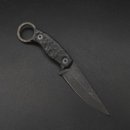 Half Face Blades Osoraku 3" Mini, Black Canvas Micarta 1