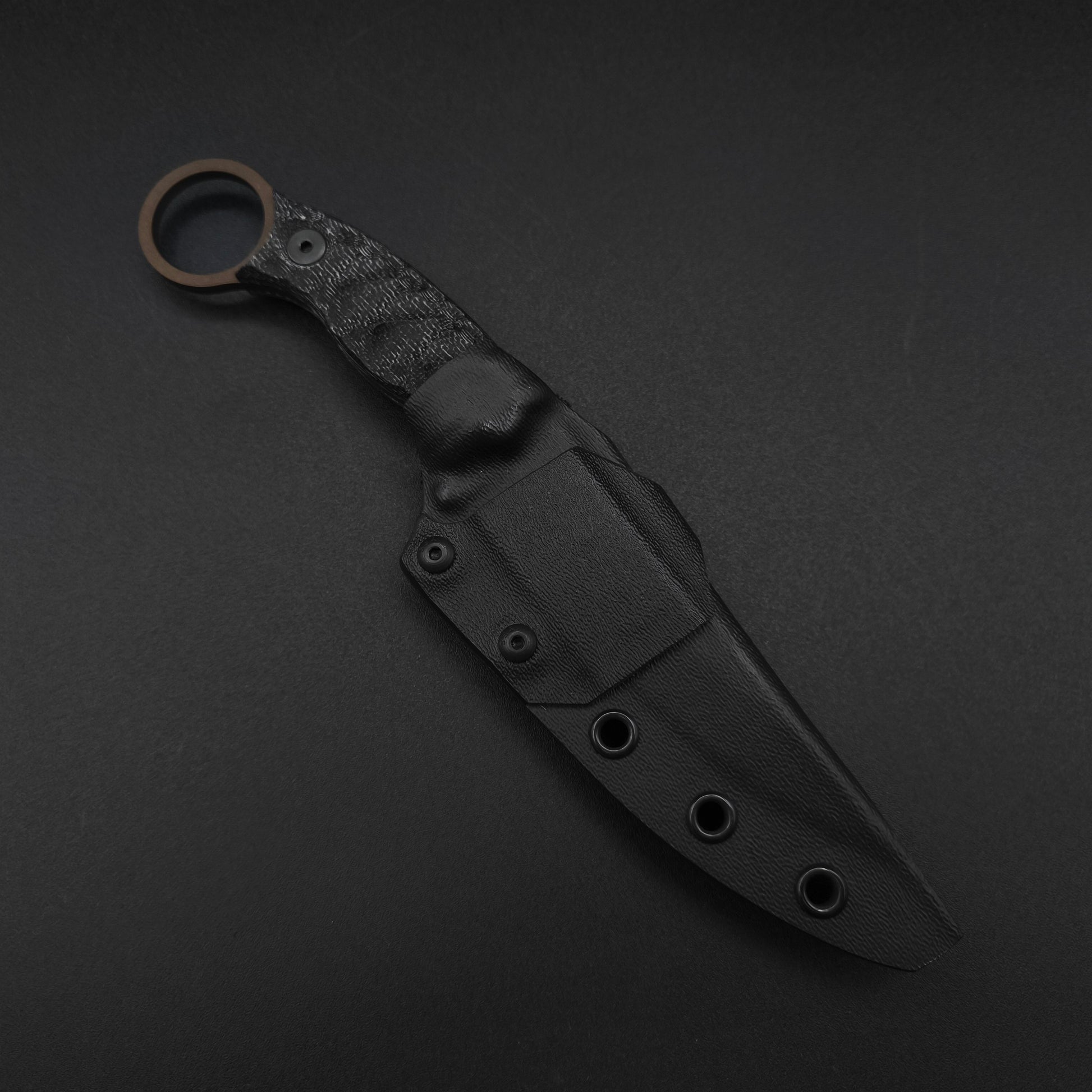 Half Face Blades Osoraku Black Canvas Micarta, Midnight Bronze 3