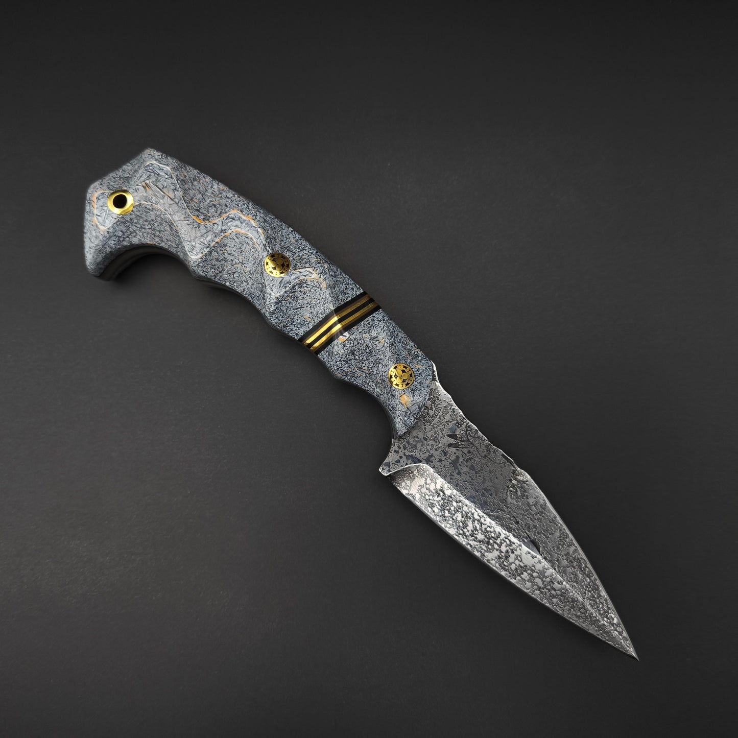 Half Face Blades HUMINT 3" Shred Carbon, Black G10, Earth G10 and Brass Split 1