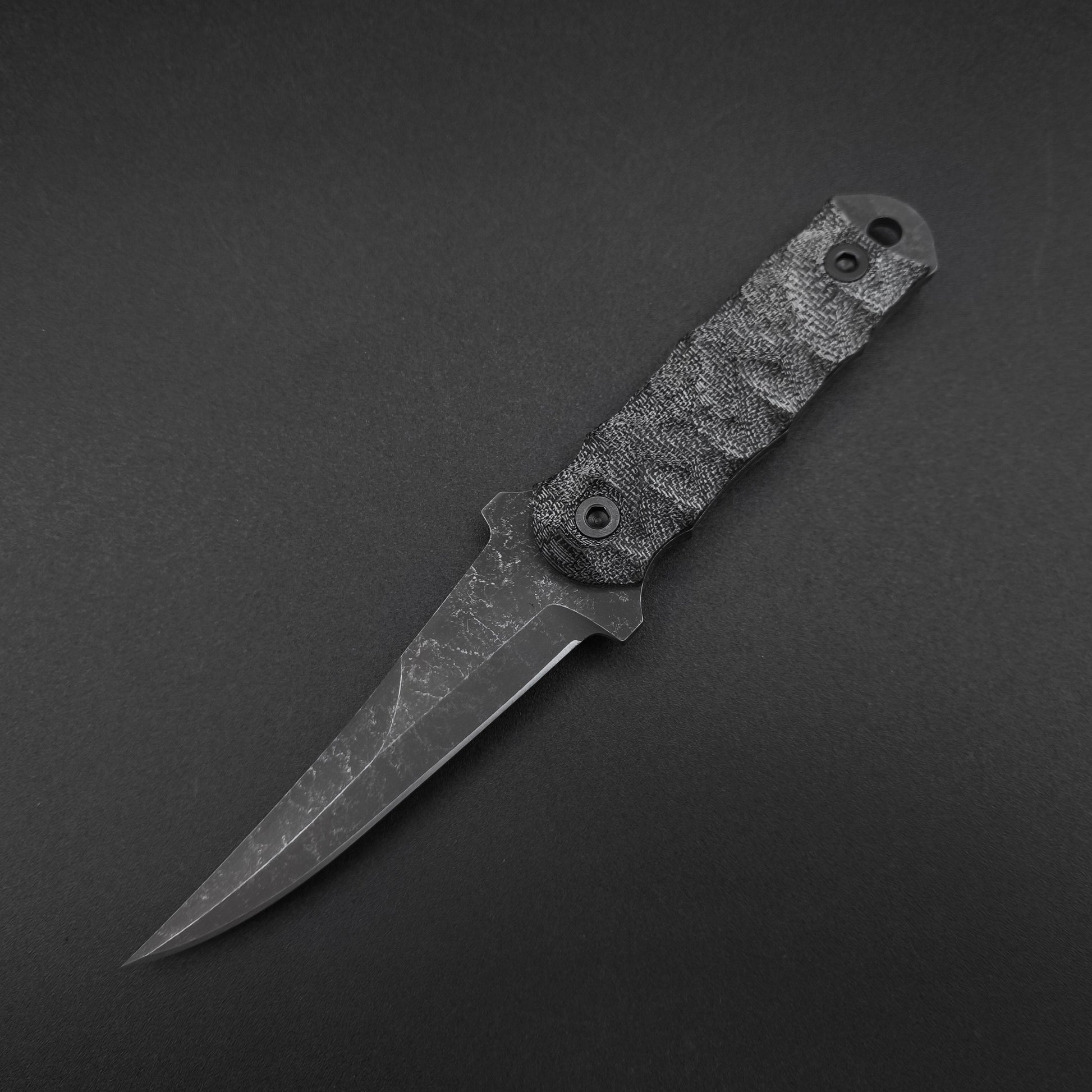 Half Face Blades Combat Filet Black Canvas Micarta 2