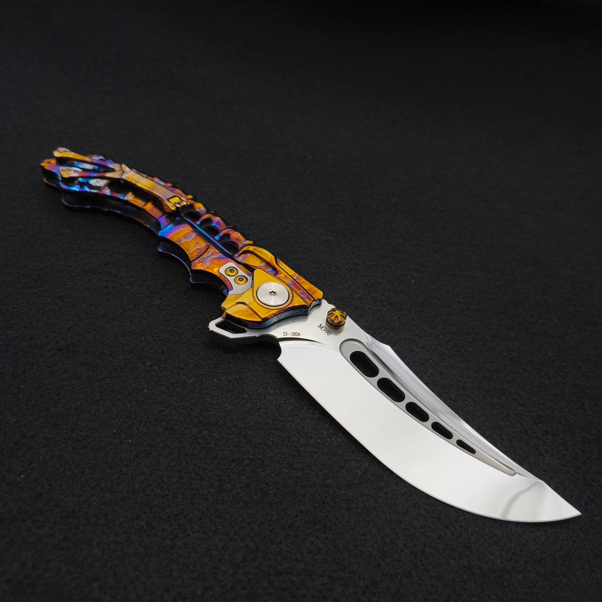 ADV Scavenger Gen 2, Integral Titanium Handle, Satin and Acid Rain, M390 2