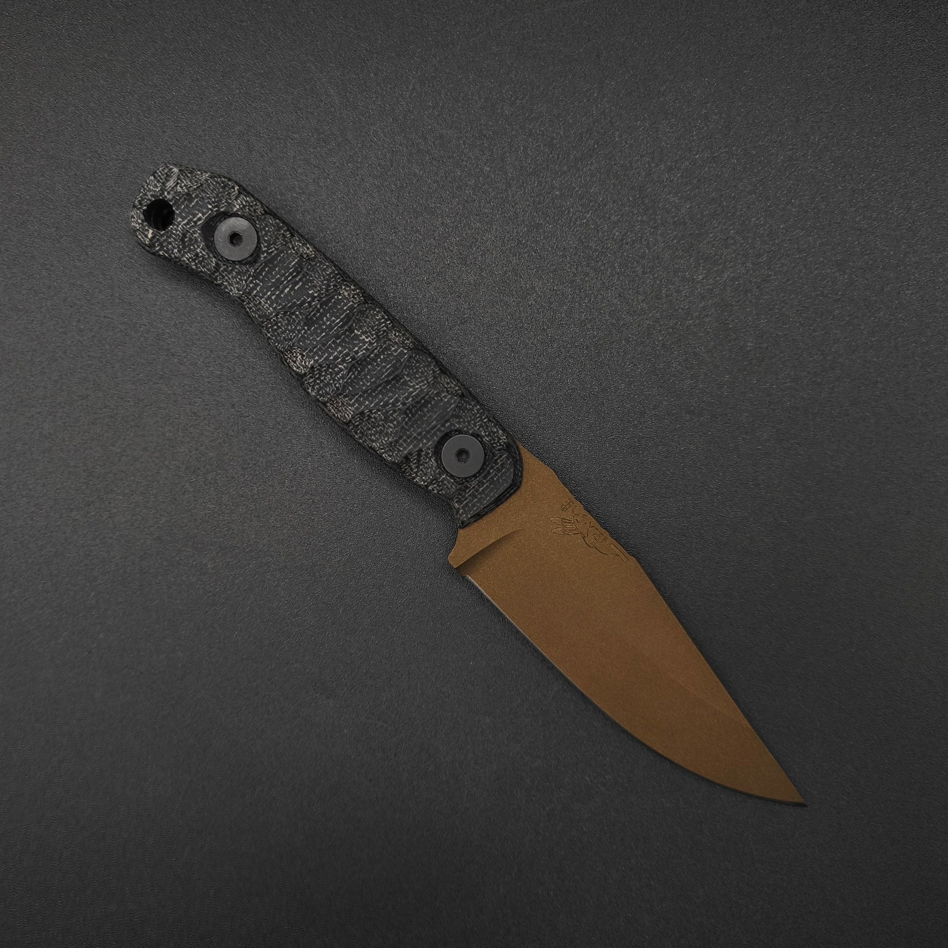 Half Face Blades Feather Light Black Canvas Micarta, Midnight Bronze 1