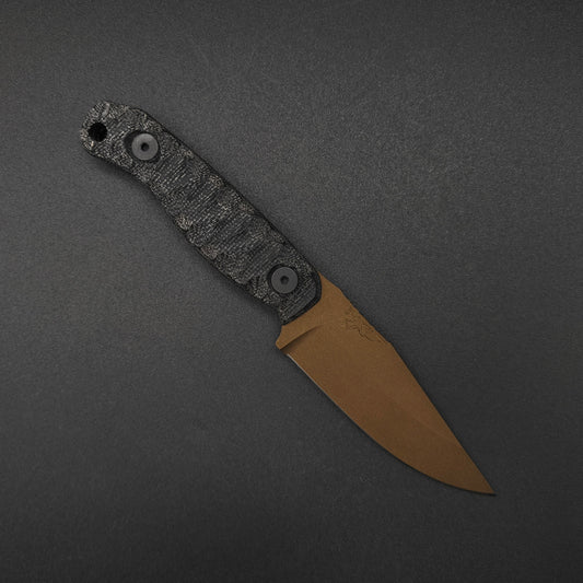 Half Face Blades Feather Light Black Canvas Micarta, Midnight Bronze 1