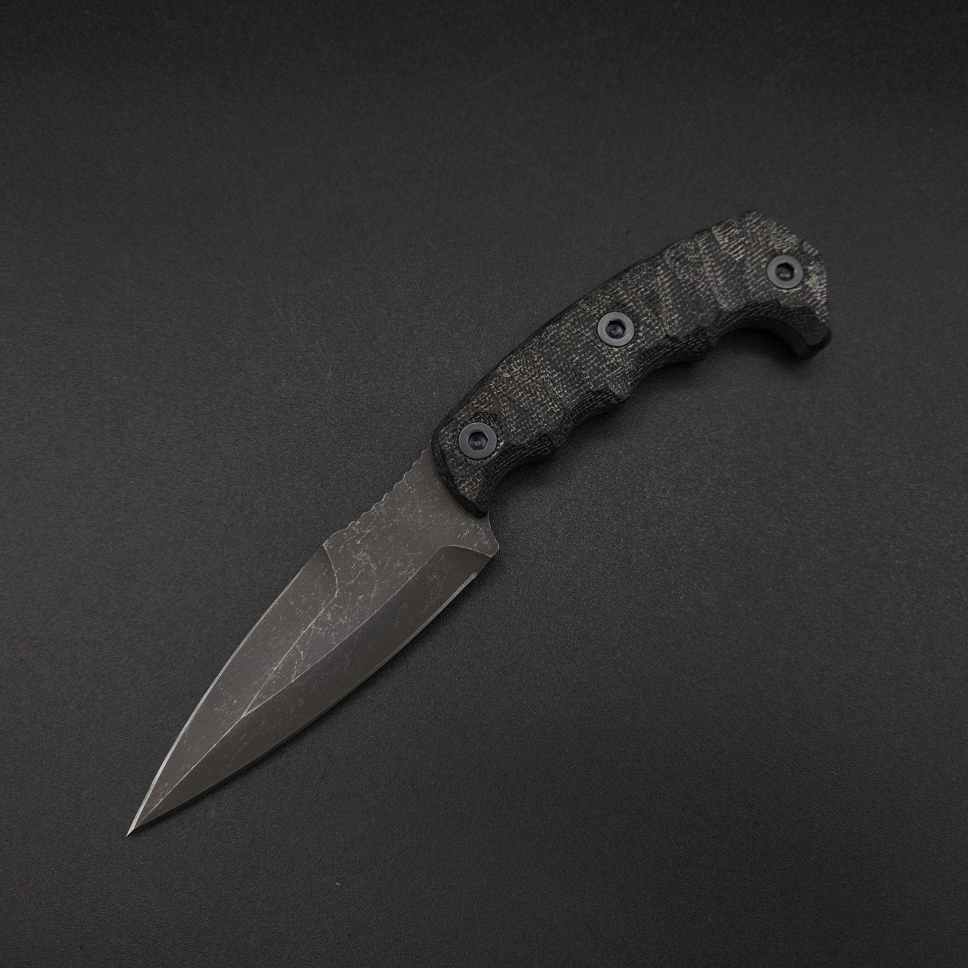 Half Face Blades HUMINT 4" Black Canvas Micarta 2