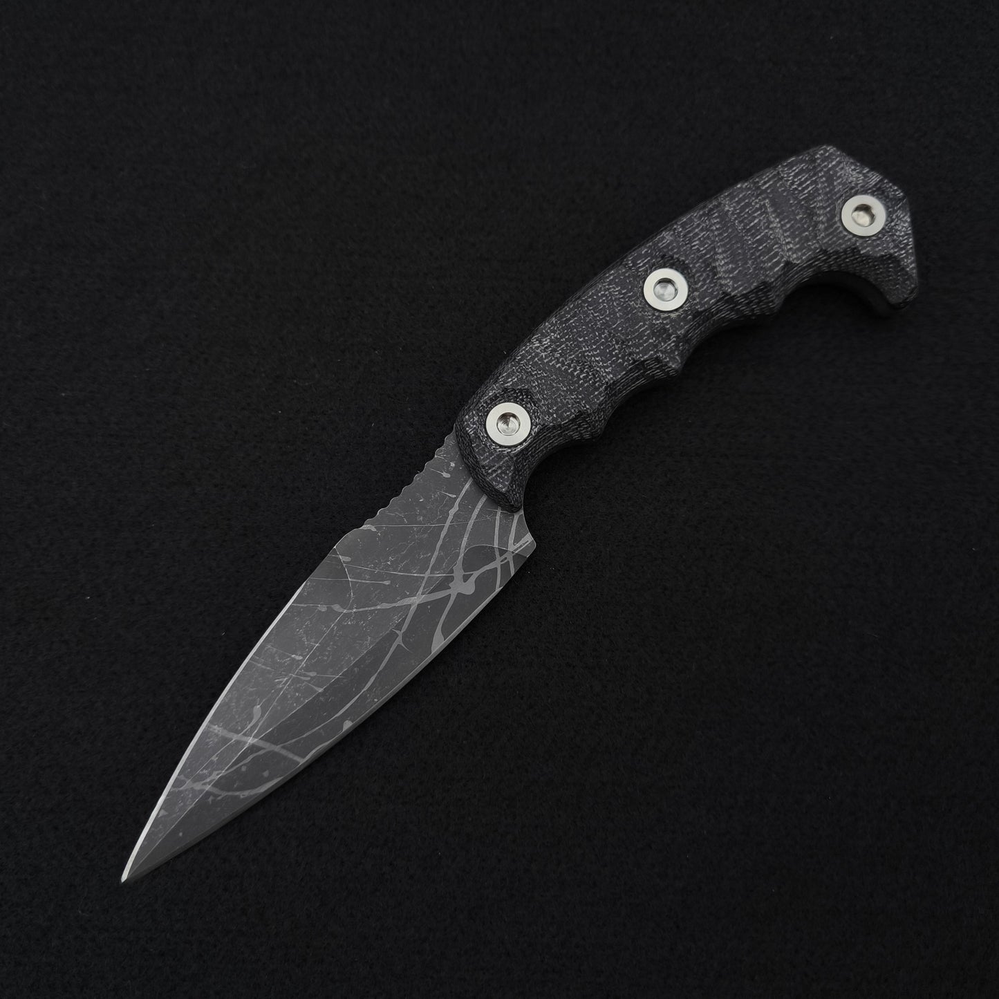 Half Face Blades HUMINT 4" Black Canvas Micarta 2