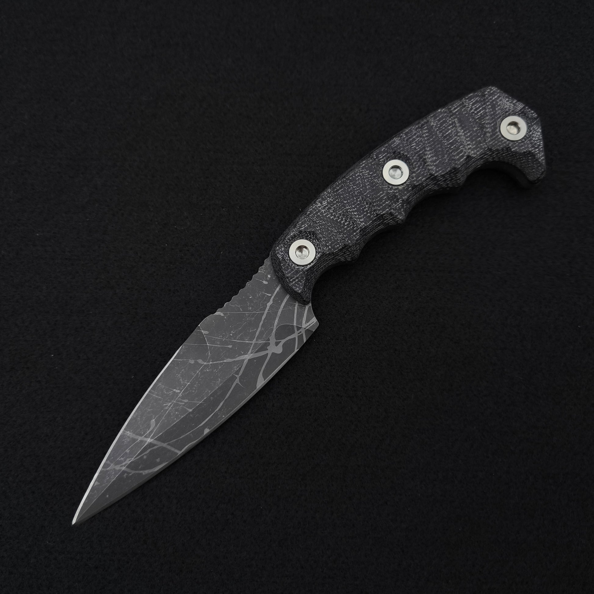 Half Face Blades HUMINT 4" Black Canvas Micarta 2