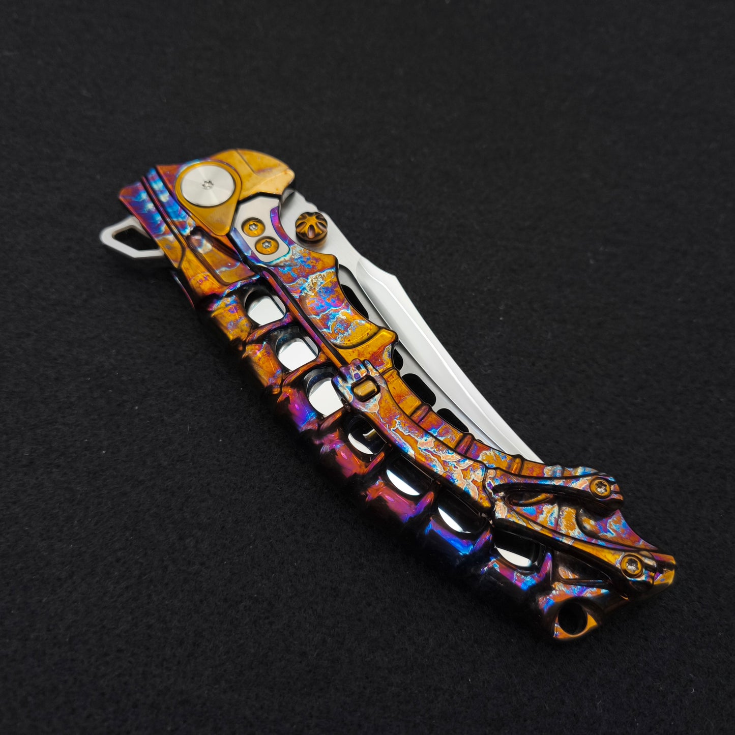 ADV Scavenger Gen 2, Integral Titanium Handle, Satin and Acid Rain, M390 2 - 6