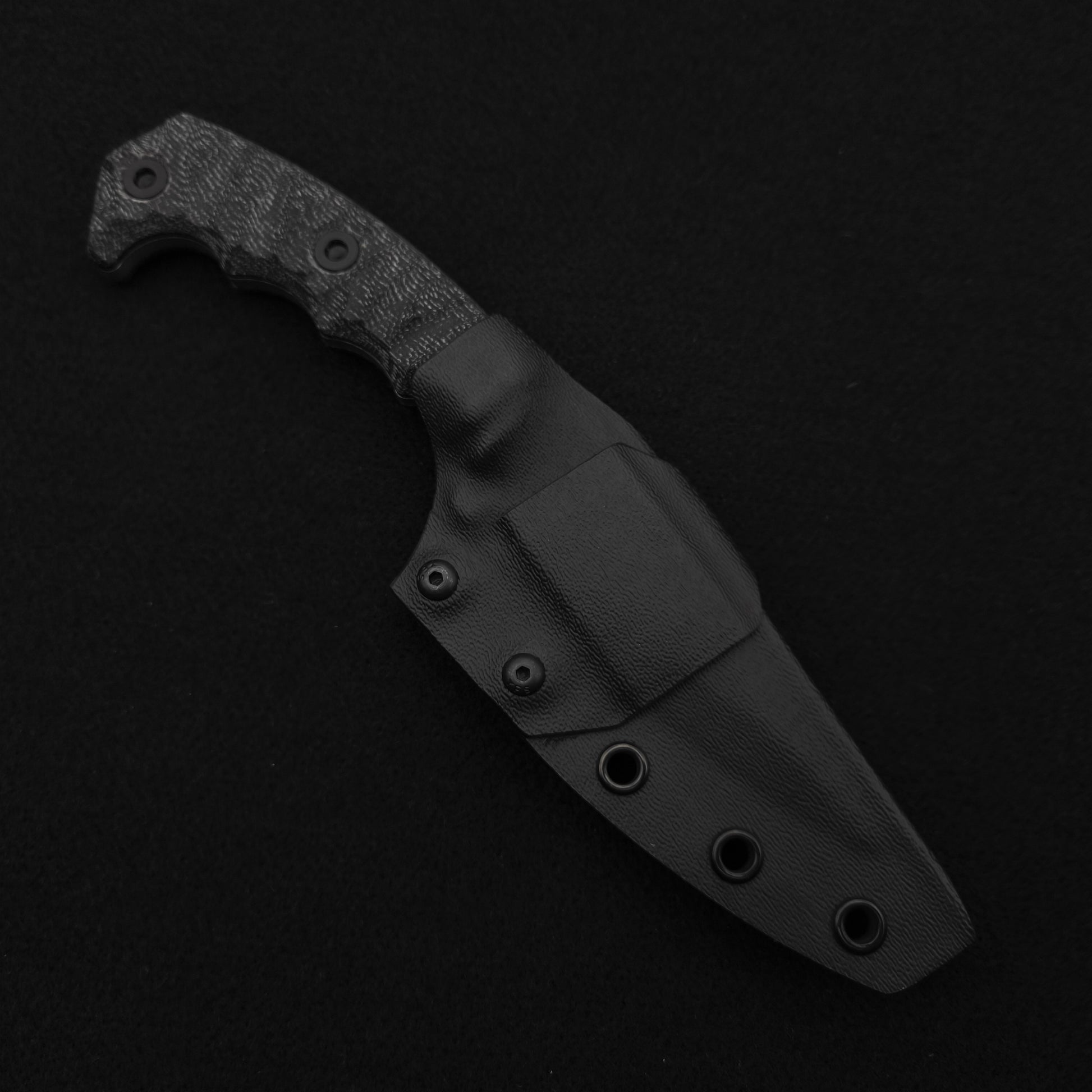 Half Face Blades HUMINT 4" Black Canvas Micarta 3
