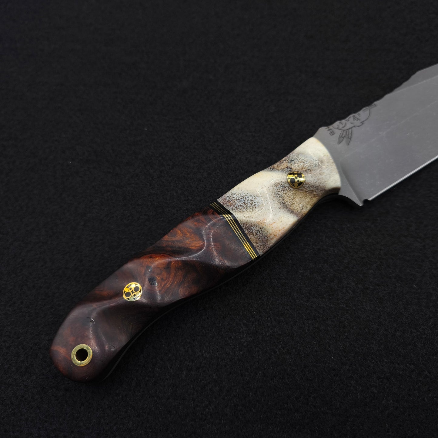 Half Face Blades Crow Scout Drop Point, CO Elk Antler, Desert Ironwood 3