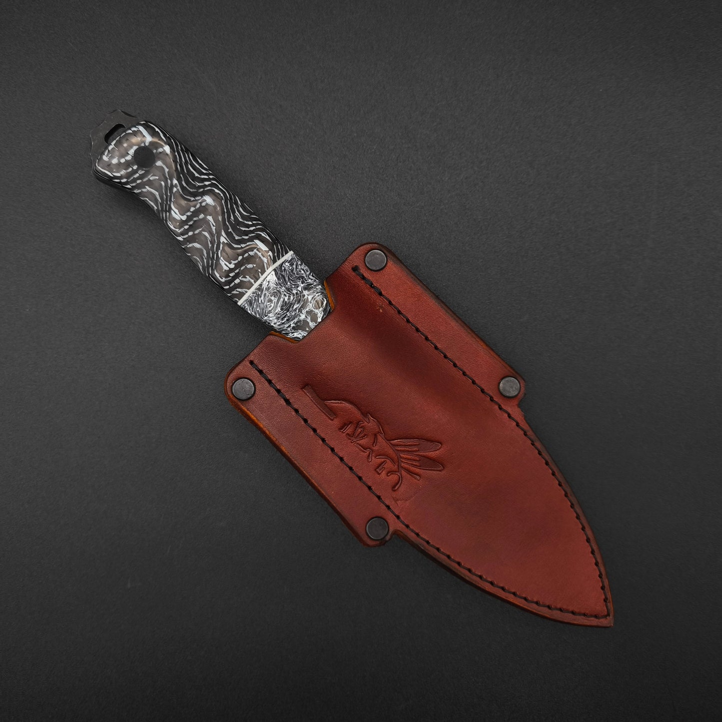 Half Face Blades Field Knife CruWear, Polar White FAT Carbon 4