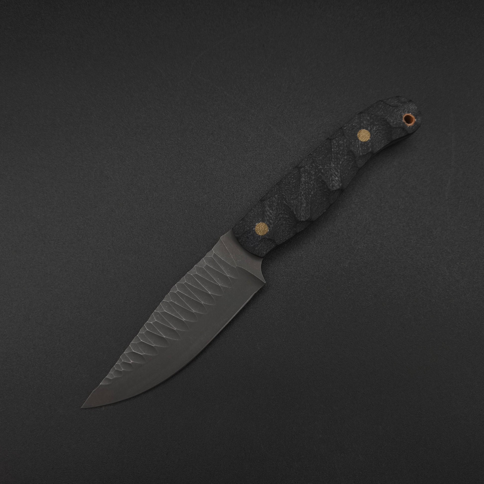 Half Face Blades Crow Jr Bison Micarta, rock work blade face 2