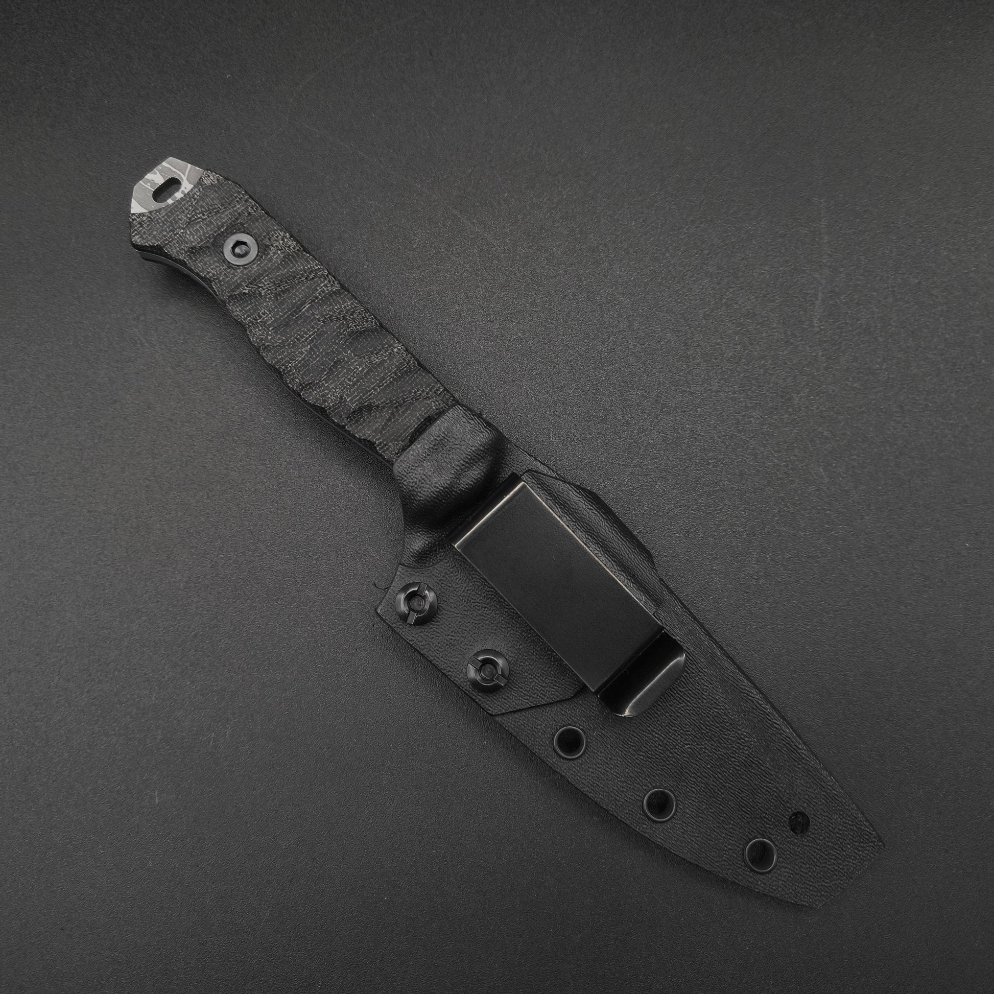 Half Face Blades Field Knife Black Canvas Micarta 3