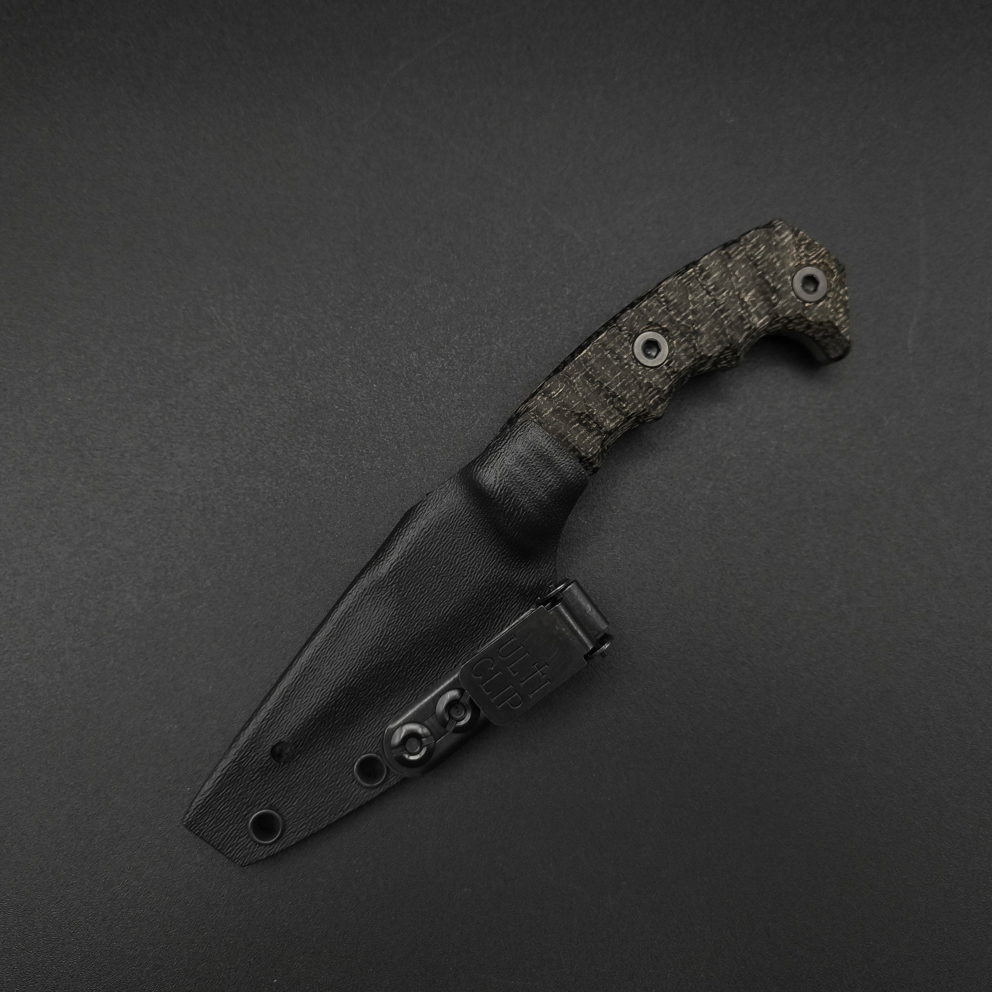 Half Face Blades HUMINT 3" Black Burlap Micarta 5