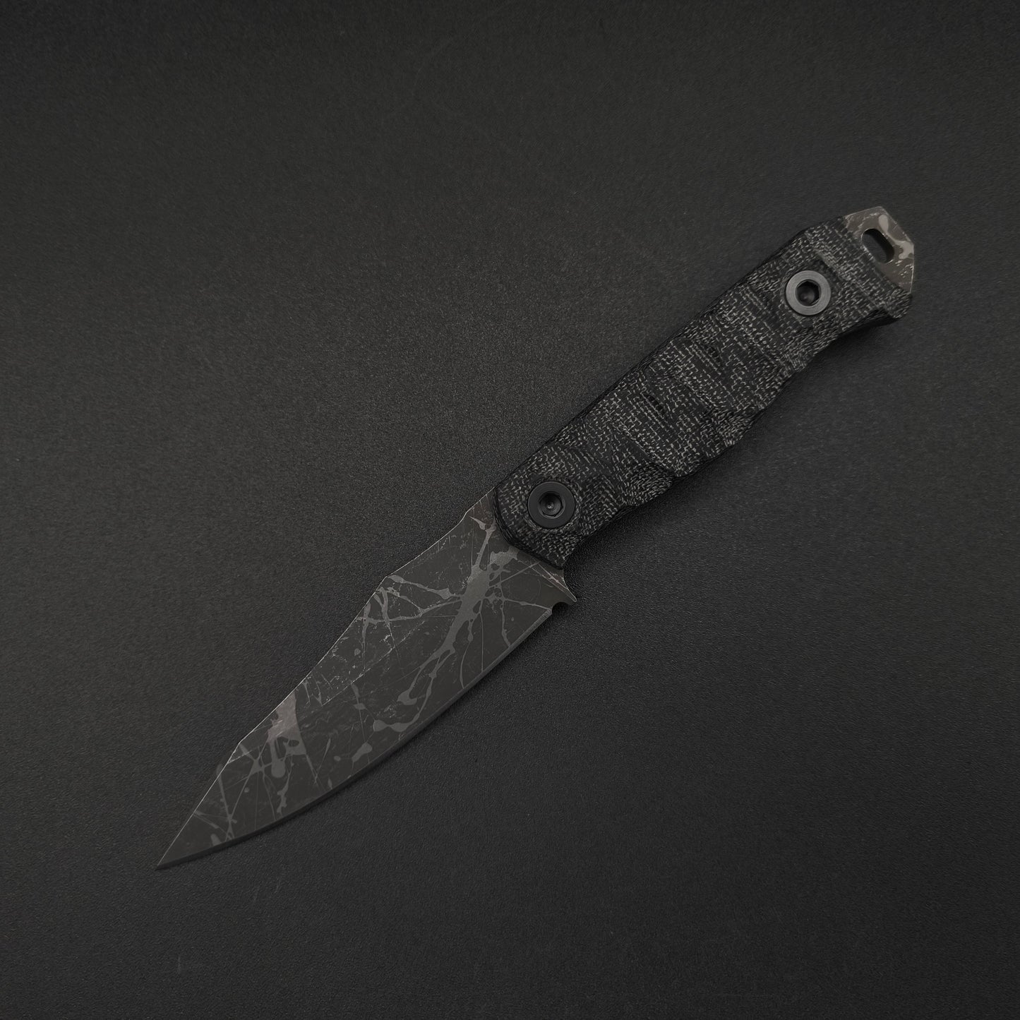 Half Face Blades Field Knife Jr Black Canvas Micarta 2