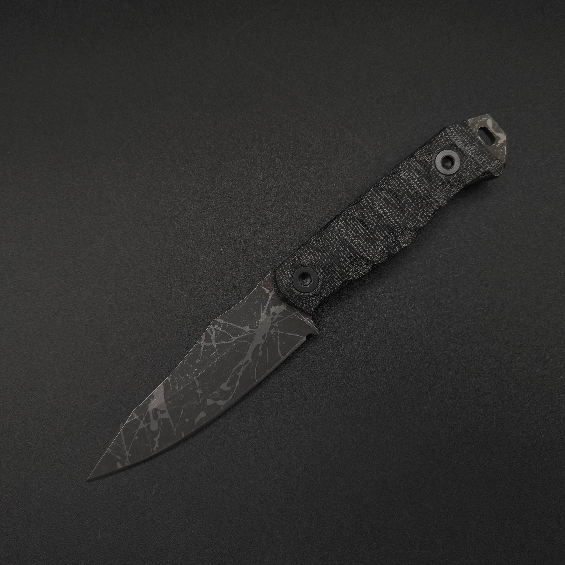 Half Face Blades Field Knife Jr Black Canvas Micarta 2