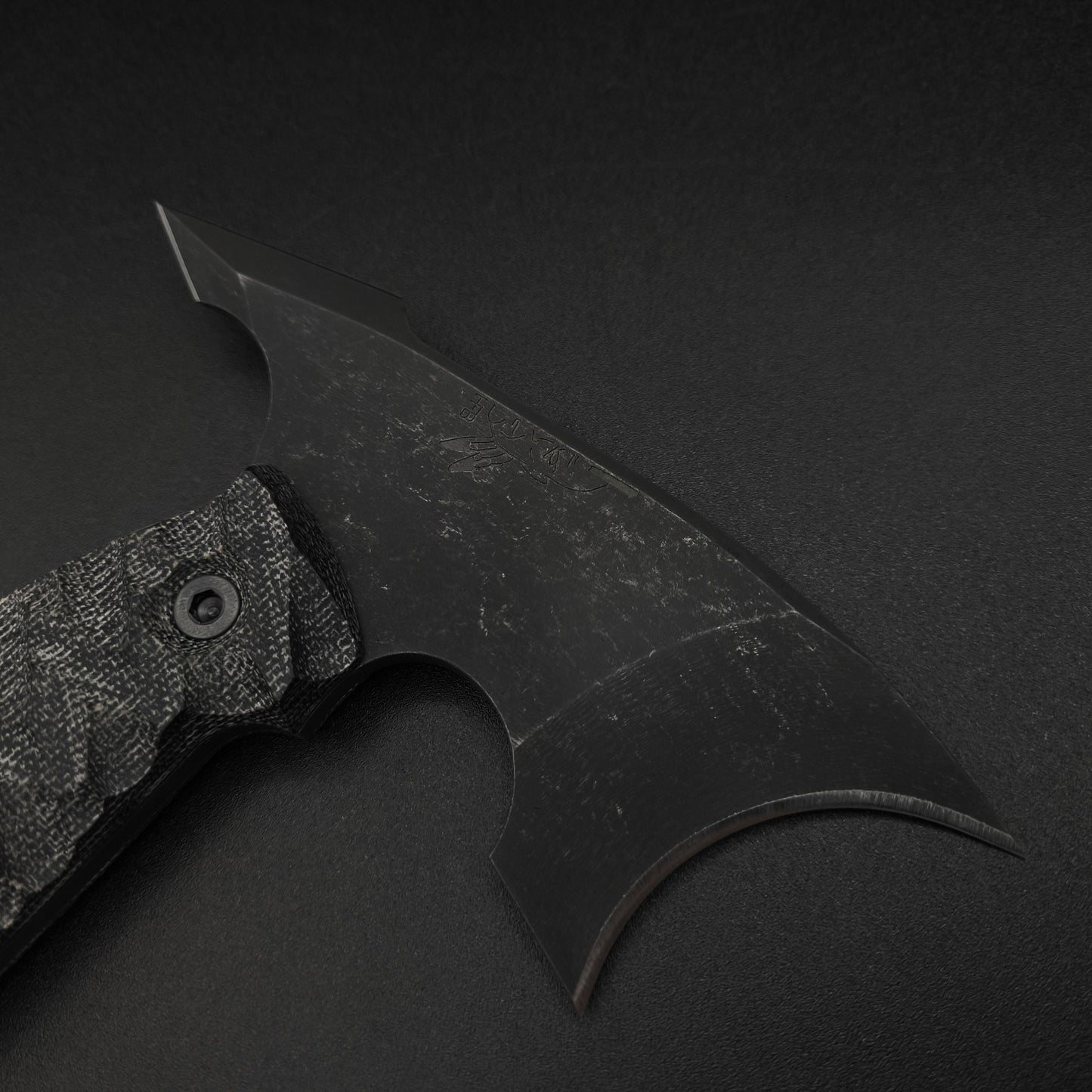 Half Face Blades Crescent Hawk Black Canvas Micarta 3