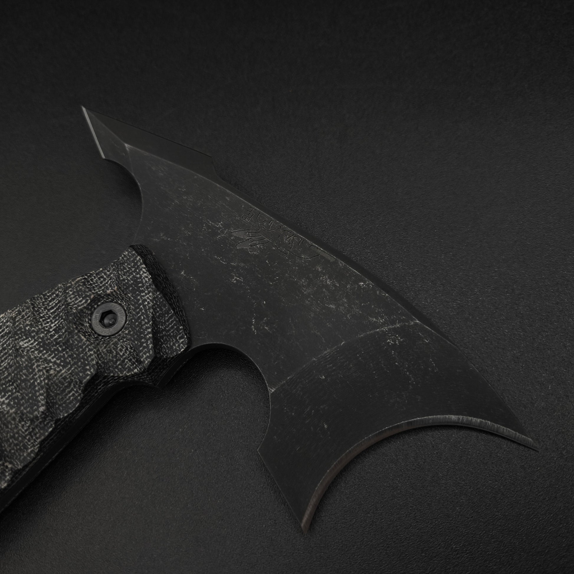 Half Face Blades Crescent Hawk Black Canvas Micarta 3