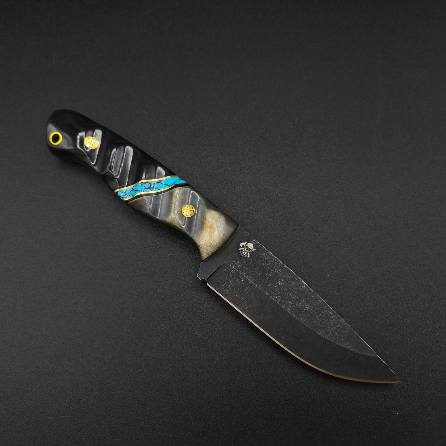 Sea Sick Blades Fieldcraft Magnacut, Rams Horn, Turquoise, Buffalo Horn 1