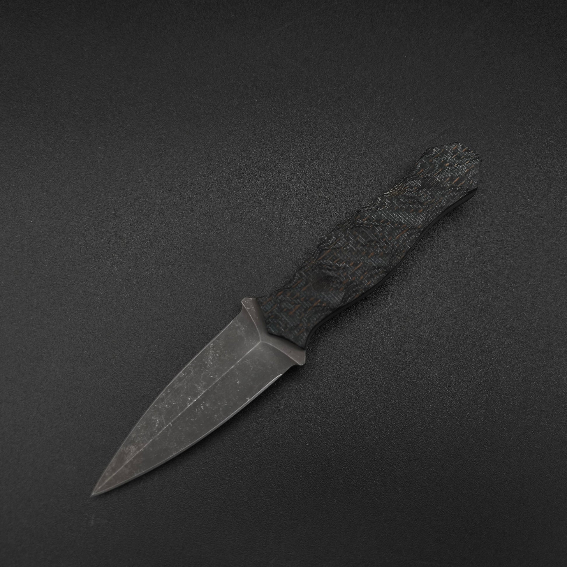 Half Face Blades Pulse Checker Kamari Burlap Micarta, stonewash 2