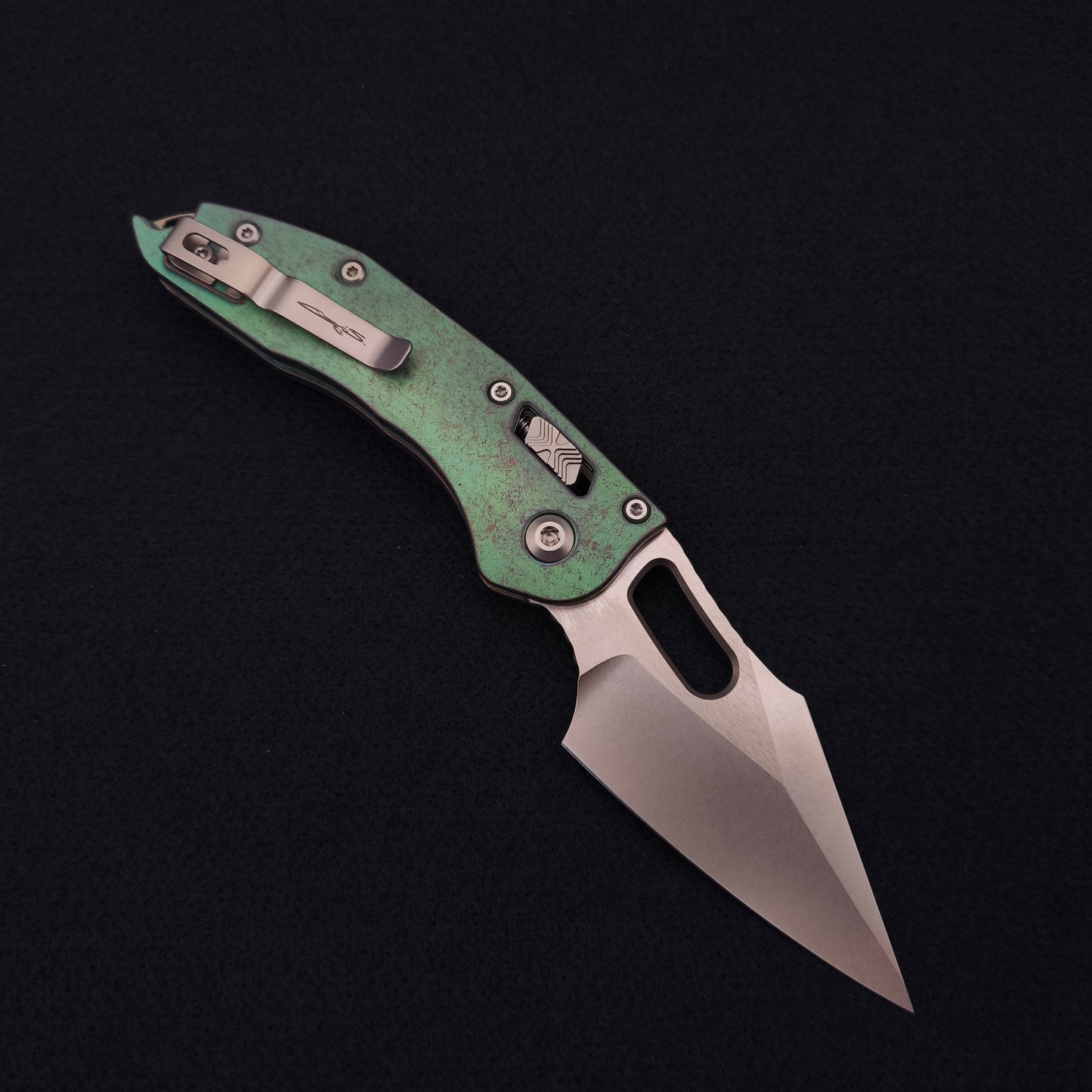 Microtech Stitch Ram Lok Antique Green Stonewash Marfione Select