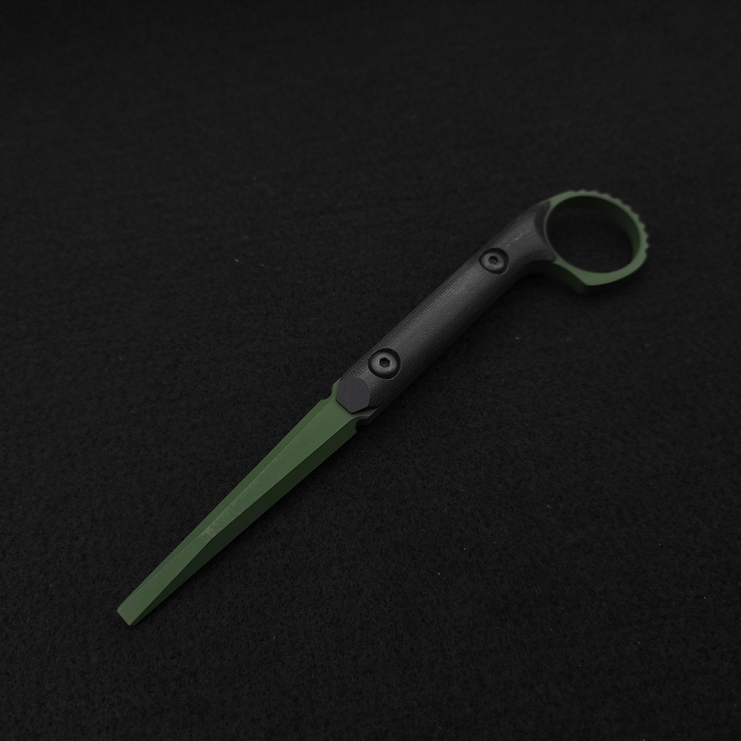 Half Face Blades Ring Flathead Tool Black G10, Highland Green Cerakote 2