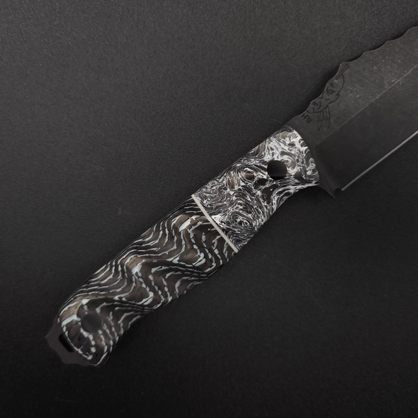 Half Face Blades Field Knife CruWear, Polar White FAT Carbon 3