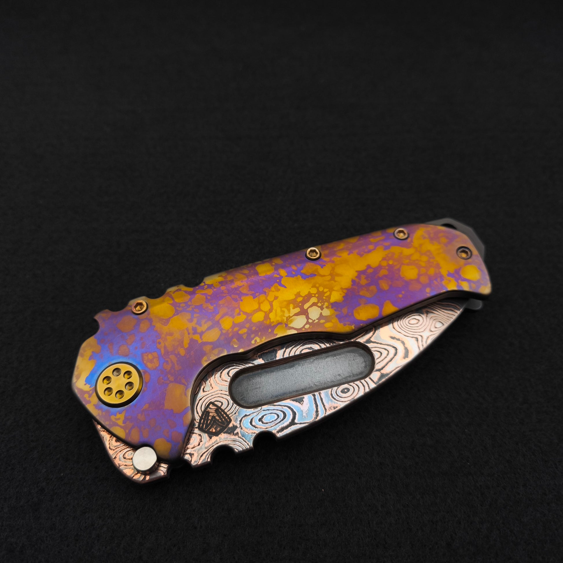 Medford Praetorian FAF, Baker Forge Copper Damascus Tanto, Sponge Ano Radius 5