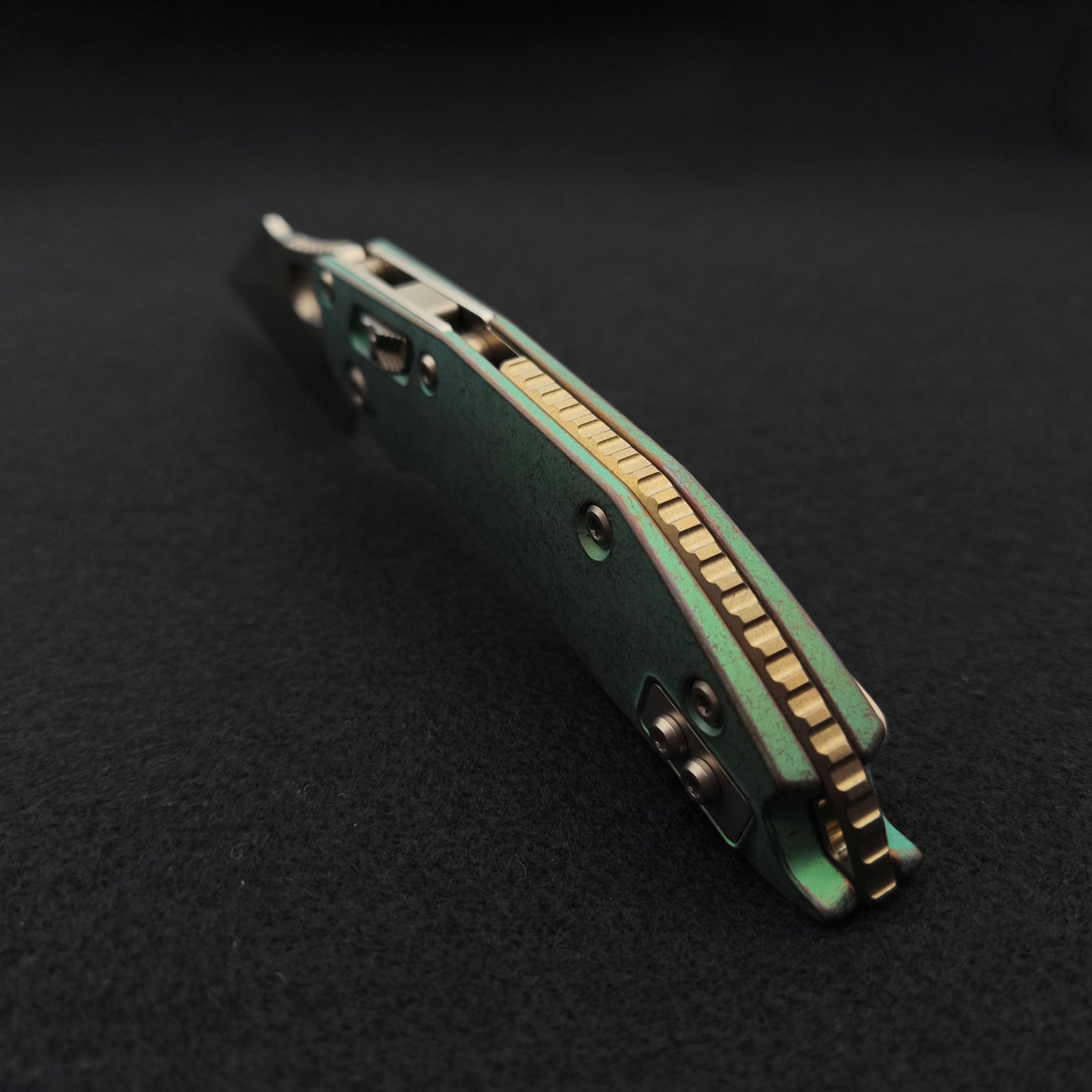 Microtech Stitch Ram Lok Antique Green Stonewash Marfione Select